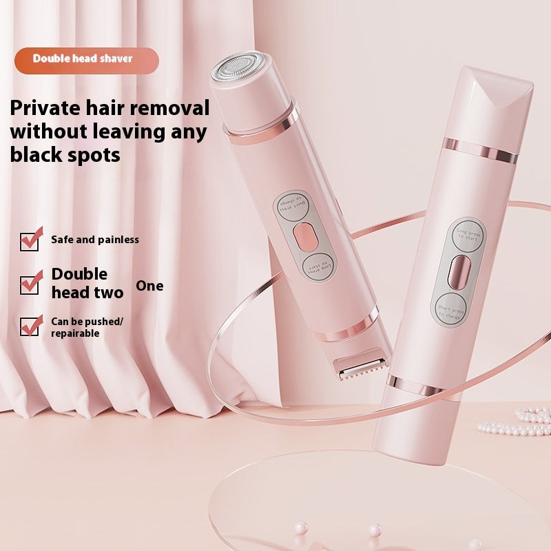 Dual-Head Electric Shaver – Painless Hair Removal for Bikini, Face, Legs & More