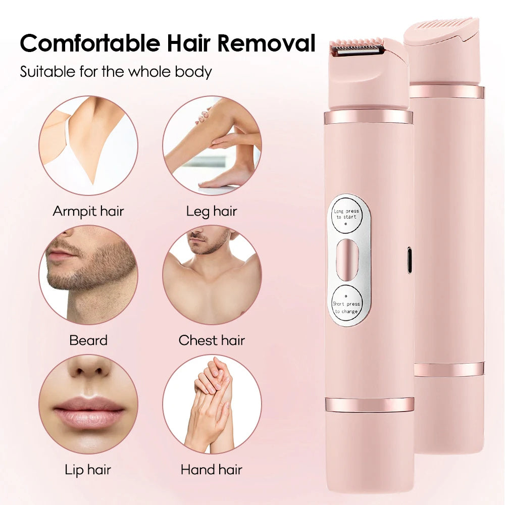 Dual-Head Electric Shaver – Painless Hair Removal for Bikini, Face, Legs & More