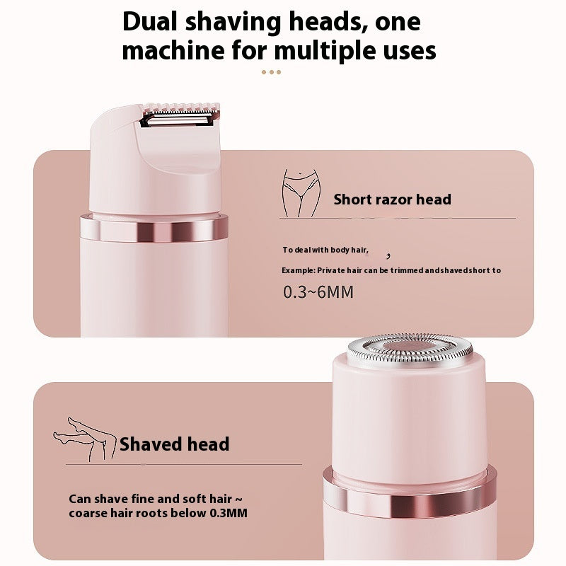 Dual-Head Electric Shaver – Painless Hair Removal for Bikini, Face, Legs & More