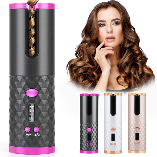 Cordless automatic curler with ceramic barrel for Quick