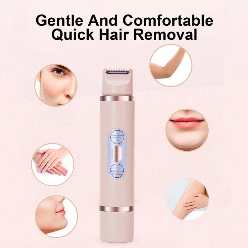 Dual-Head Electric Shaver – Painless Hair Removal for Bikini, Face, Legs & More